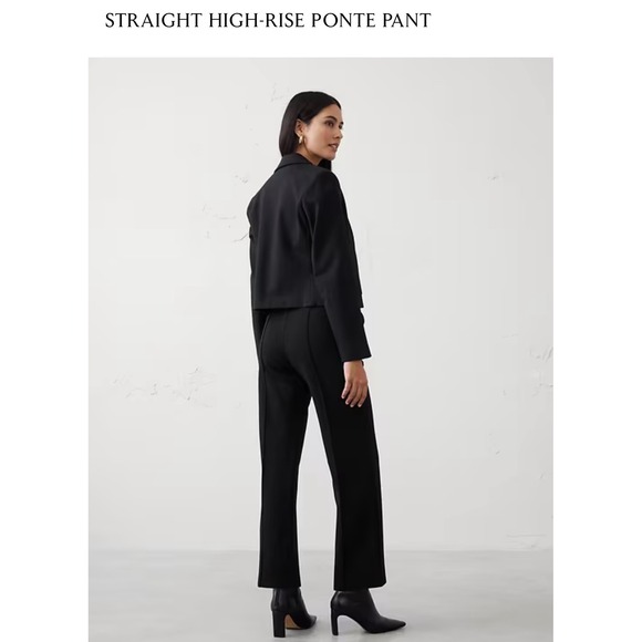 Banana Republic Pants - Pull On Black Pintuck Ponte Slim Pants Size S | Dark Academic |City Chic |Modern